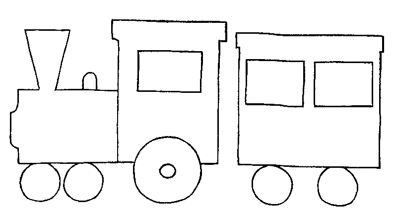 Coloriage d'une locomotive à vapeur sur un chemin de fer