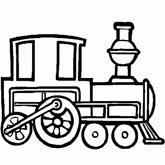 Coloriage d'un train locomotive sur des rails avec un paysage