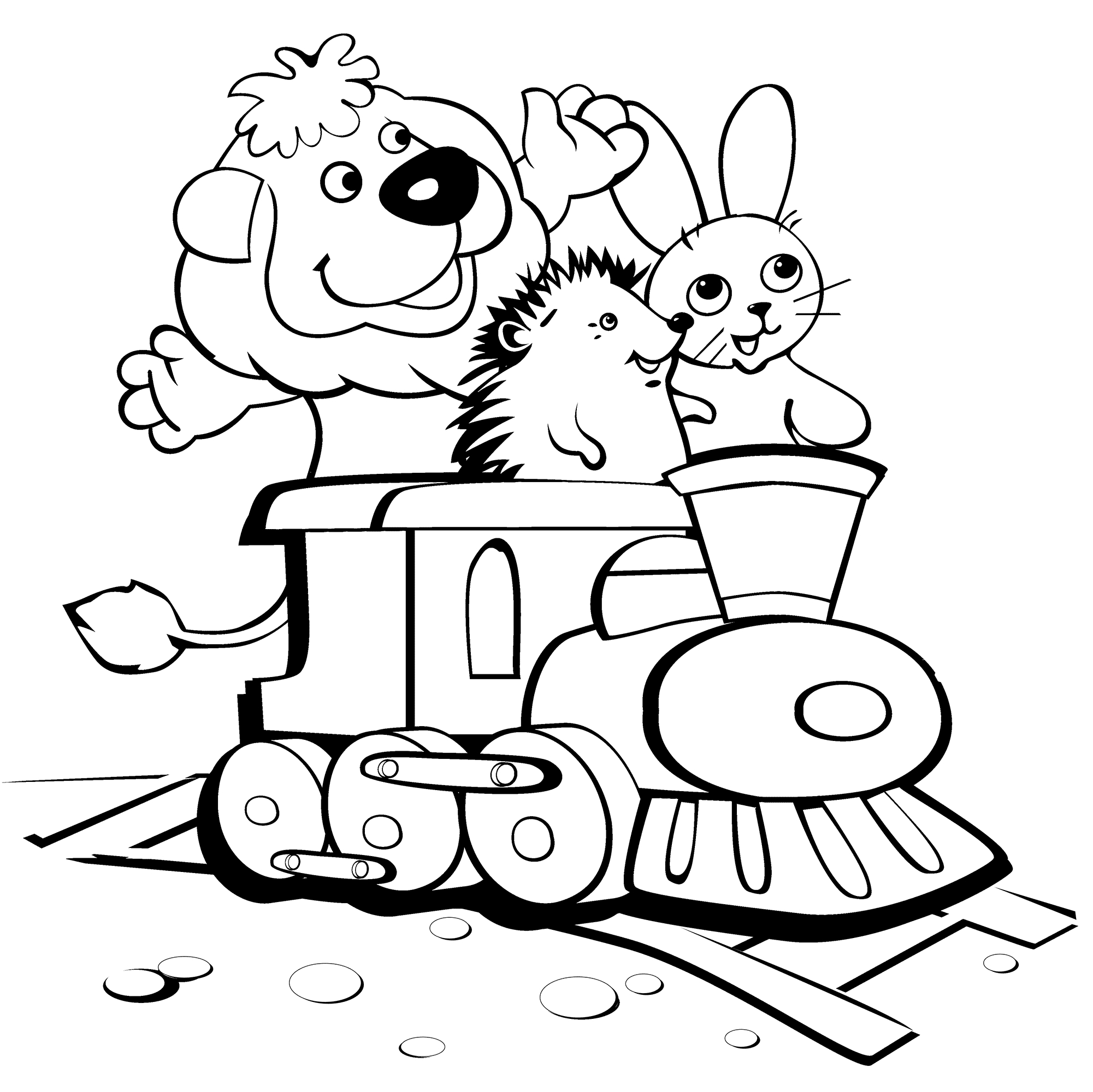 Coloriage d'une locomotive à vapeur sur des rails
