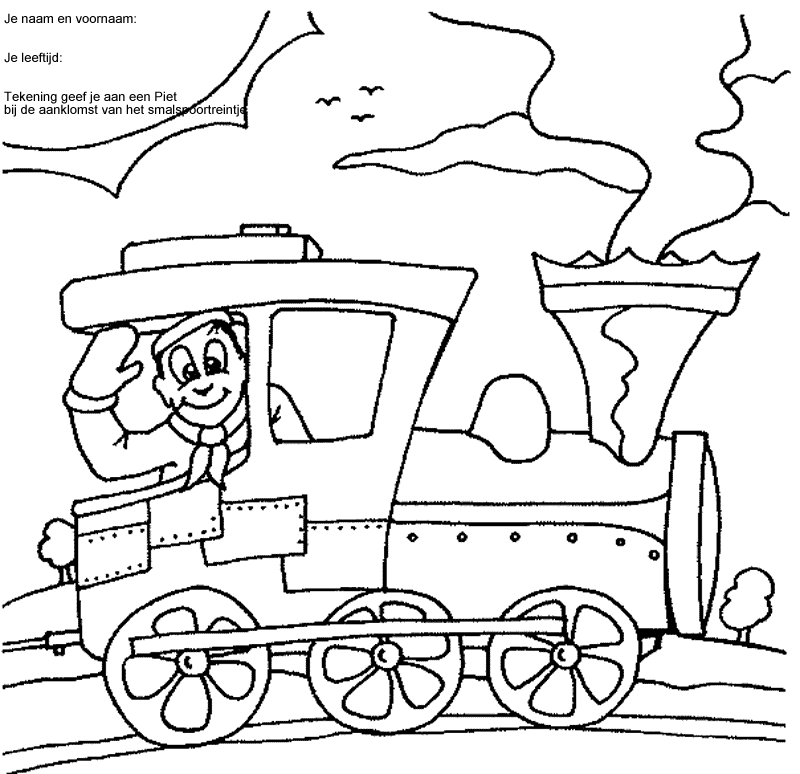 Coloriage d'une locomotive à vapeur sur des rails
