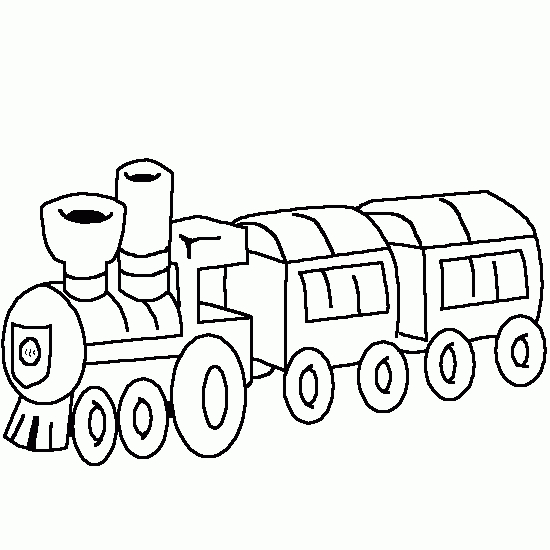 Coloriage d'une locomotive à vapeur sur des rails