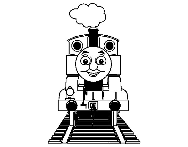 Coloriage d'une locomotive à vapeur sur des rails