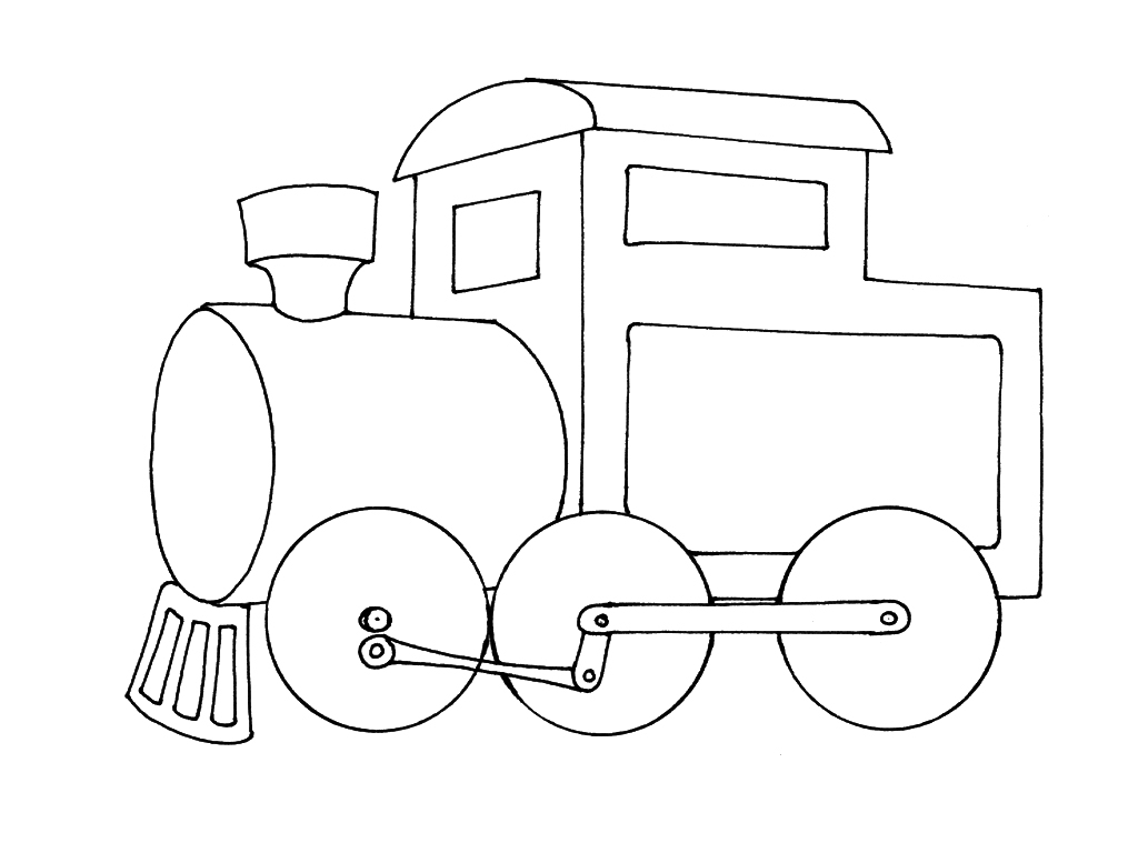 Coloriage d'une locomotive à vapeur sur des rails
