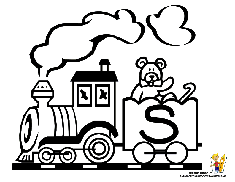 Coloriage d'un train locomotive en pleine action sur des rails