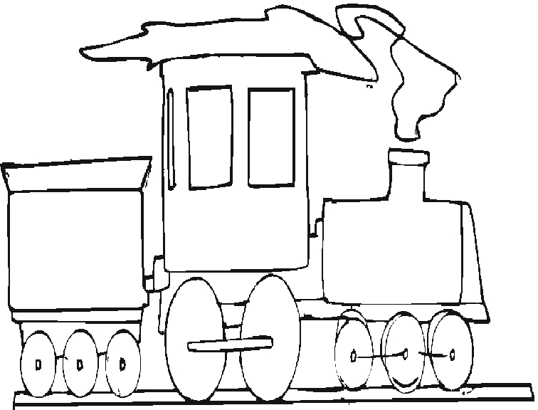 Coloriage d'une locomotive à vapeur sur des rails