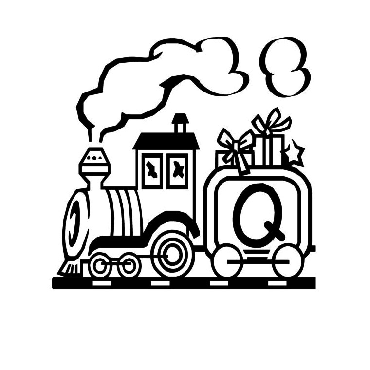 Coloriage d'un train locomotive à vapeur sur des rails
