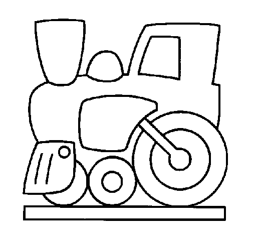 Coloriage d'une locomotive à vapeur sur des rails