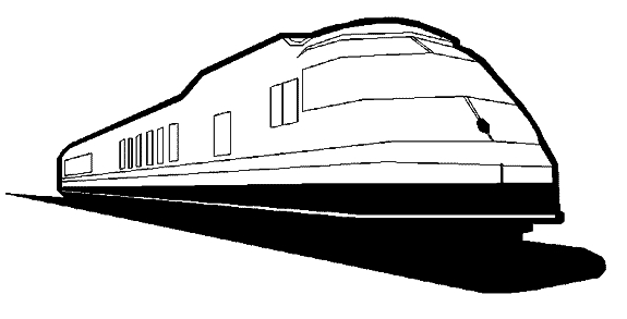 Coloriage d'une locomotive à vapeur sur des rails