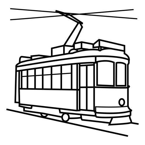 Un tramway traversant une ville animée