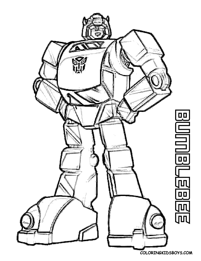 Coloriage d'un robot Transformers en pleine action