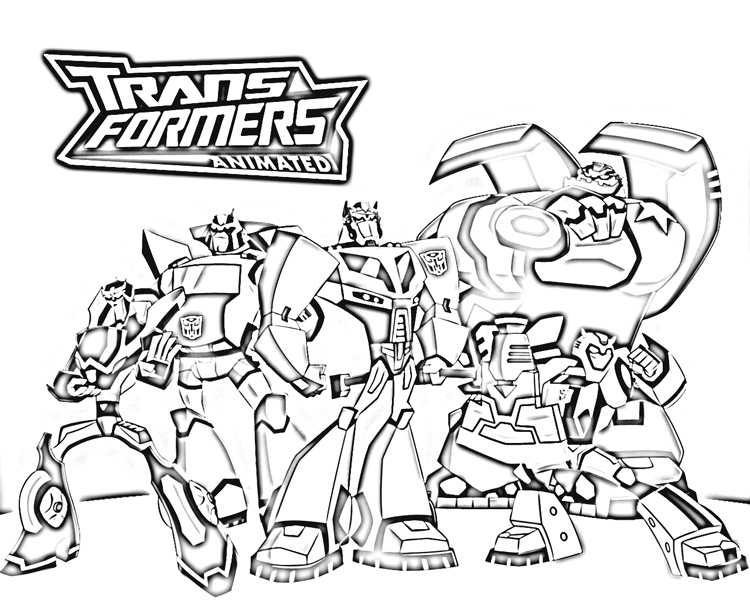 Coloriage de Transformers avec Optimus Prime en action