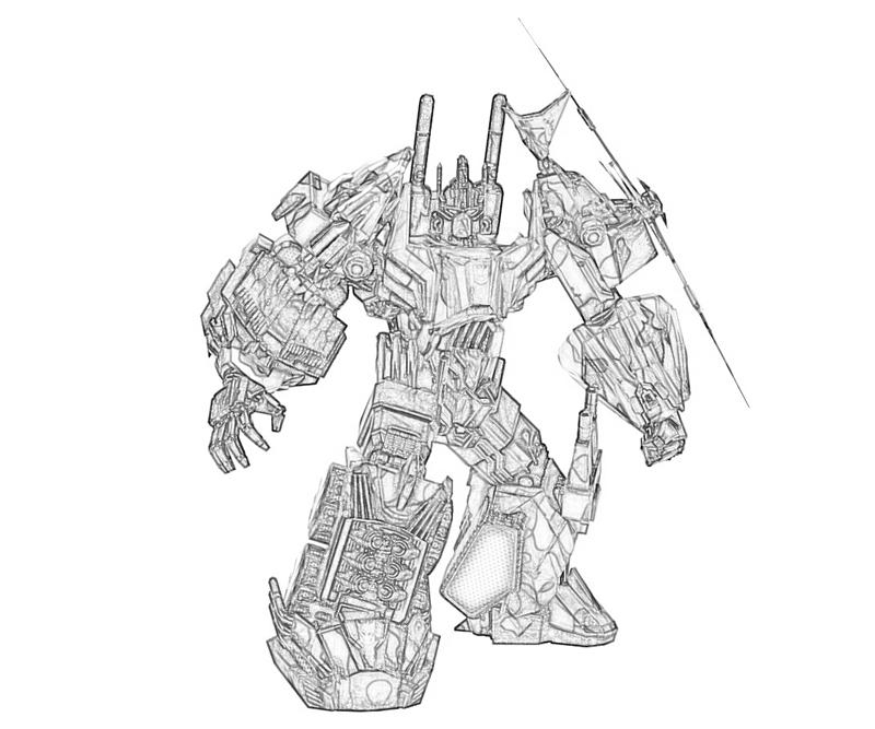 Scène de combat des Transformers au milieu d'un paysage futuriste