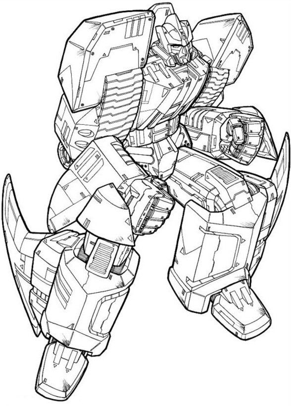 Transformers en pleine bataille sur fond futuriste