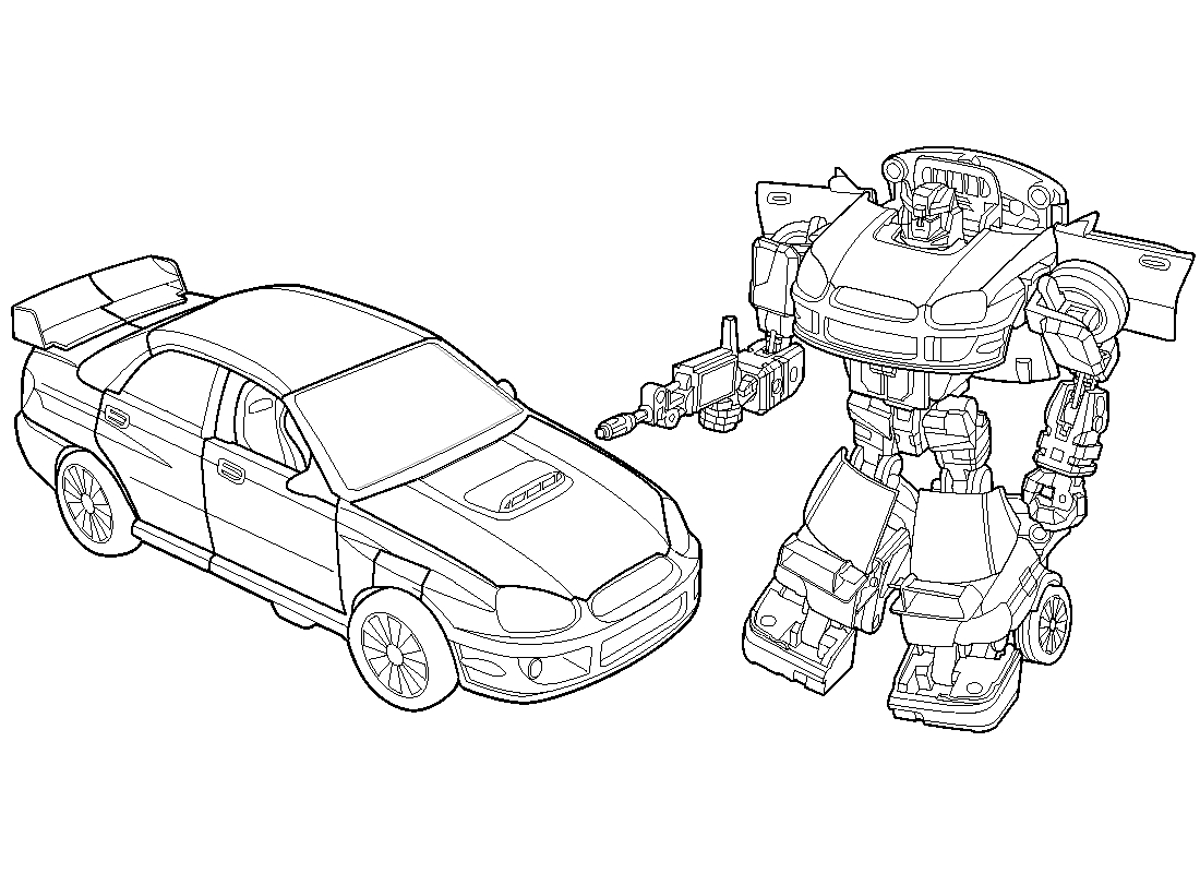 Transformers en pleine action sur un fond urbain