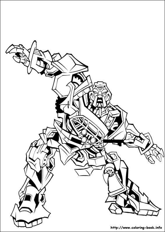 Coloriage de Transformers avec Optimus Prime en action