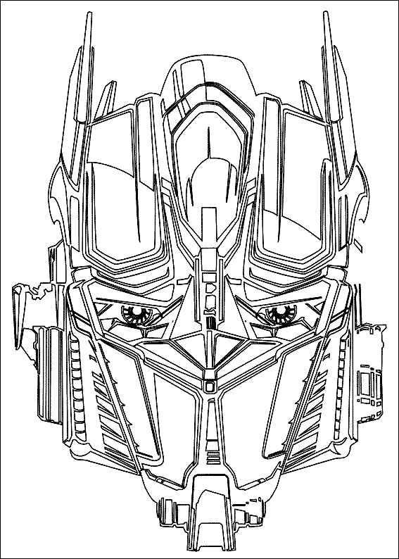 Coloriage d'un robot emblématique de l'univers Transformers en pleine action