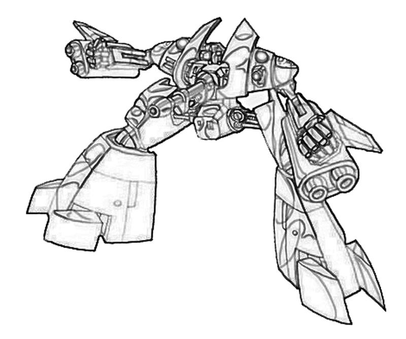 Coloriage de Transformers avec Optimus Prime en pleine action
