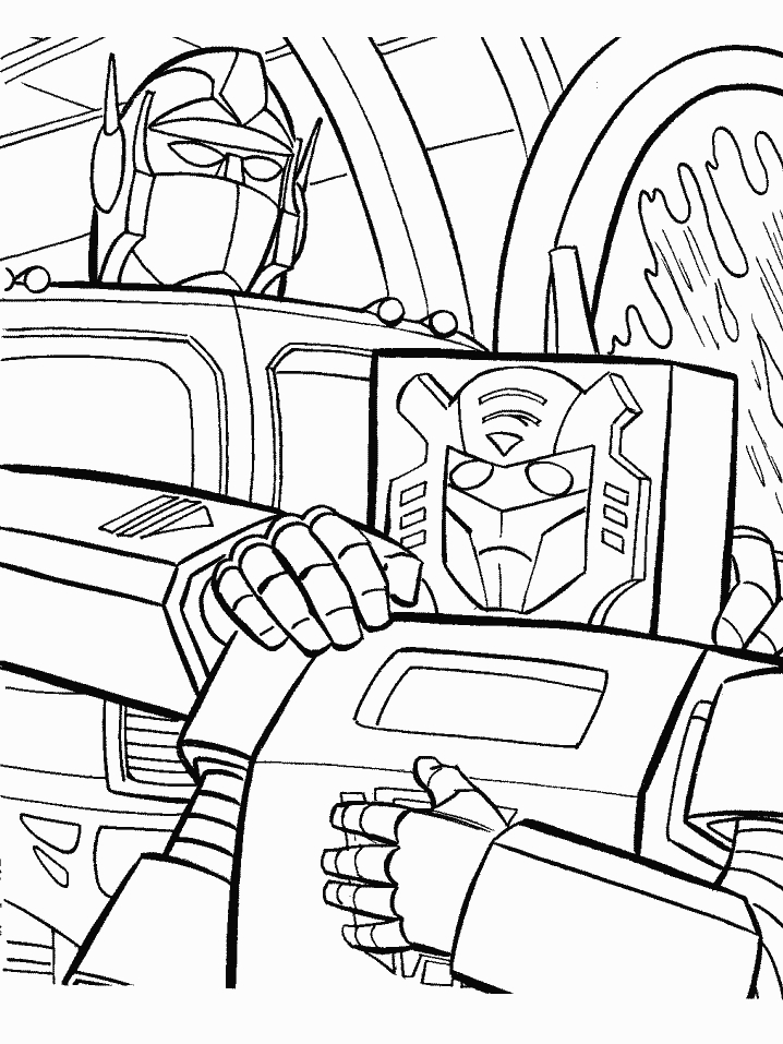Transformers en pleine action sur un fond futuriste