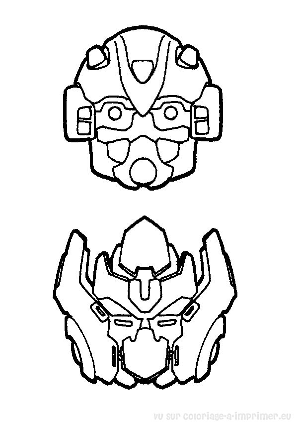 Coloriage d'un robot de la saga Transformers en pleine action