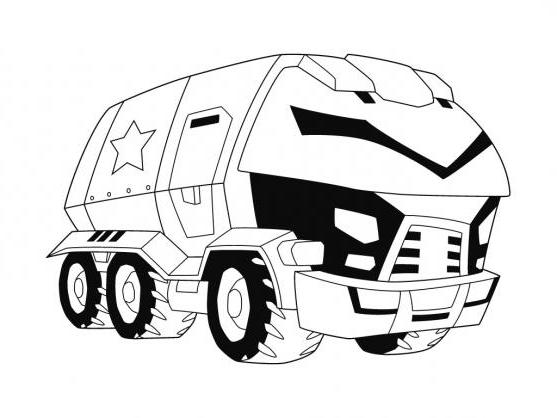 Coloriage de Transformers avec un robot en pleine action