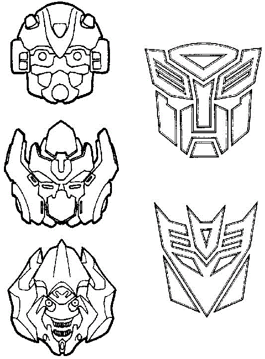 Coloriage de Transformers avec Optimus Prime en pleine action