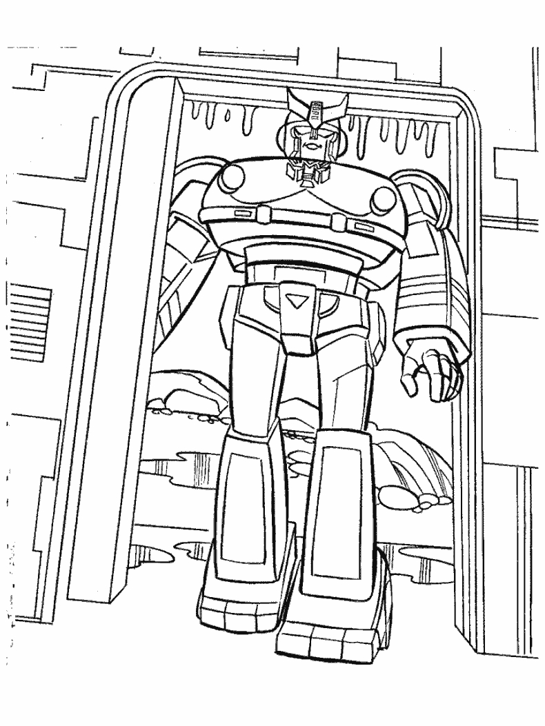 Coloriage de Transformers : Optimus Prime en pleine action