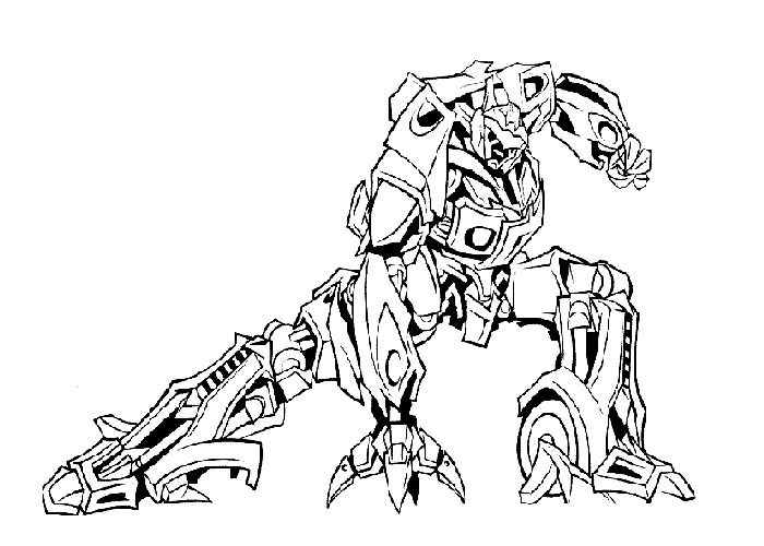 Coloriage de Transformers avec Optimus Prime en pleine action