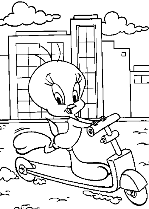 Un enfant joyeux sur sa trottinette dans un paysage urbain