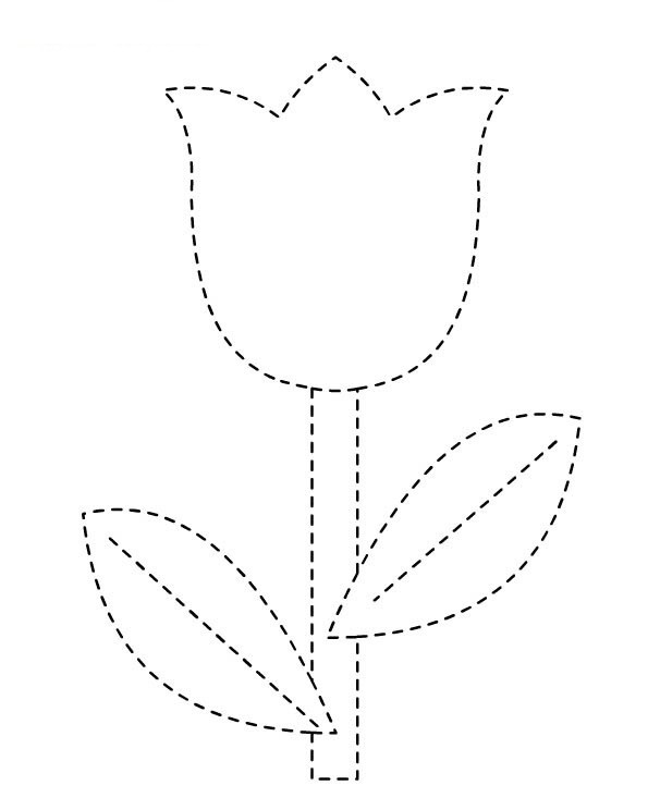 Coloriage d'une tulipe épanouie sur fond simple