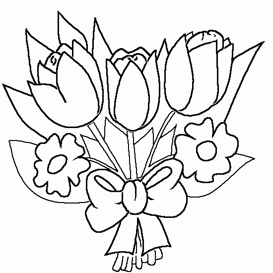 Coloriage d'une tulipe élégante sur fond simple