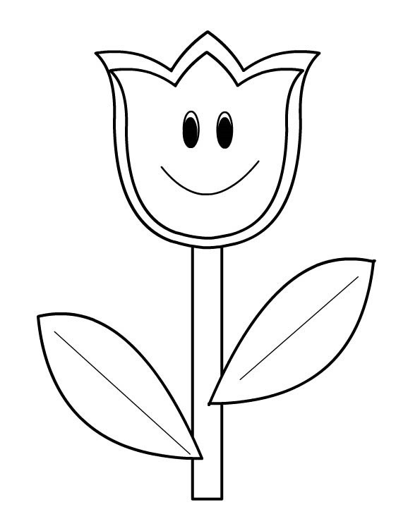 Coloriage d'une tulipe épanouie avec des détails floraux