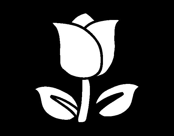 Coloriage d'une tulipe avec des détails floraux