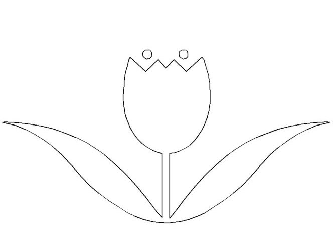 Coloriage d'une tulipe en pleine floraison sur fond floral