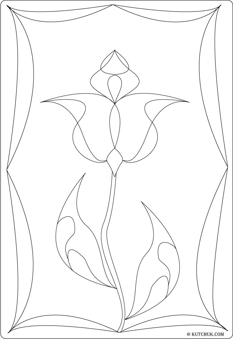 Coloriage d'une tulipe épanouie sur fond simple