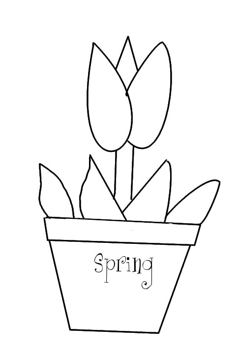 Coloriage d'une tulipe élégante sur fond minimaliste
