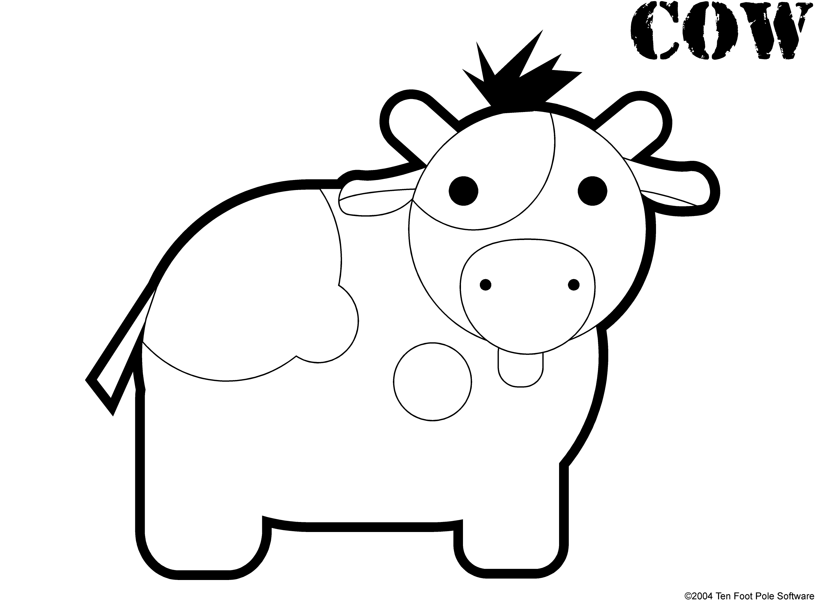 Coloriage d'une vache paisible dans un champ
