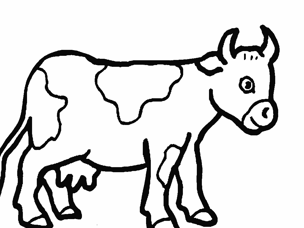 Coloriage d'une vache paisible dans un champ verdoyant