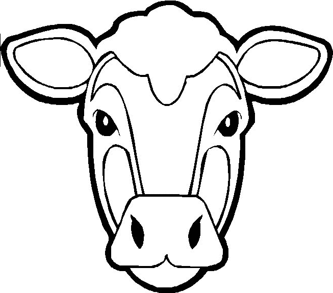 Coloriage d'une vache paisible dans un champ verdoyant