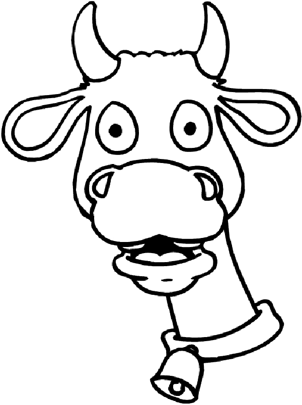 Coloriage d'une vache paisible dans un champ verdoyant