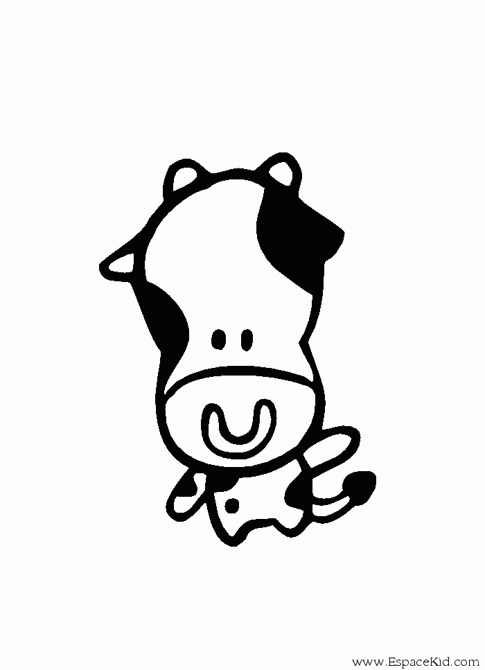 Coloriage d'une vache paisible dans un champ verdoyant