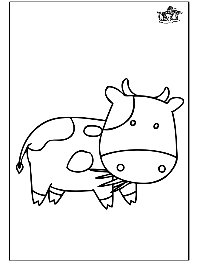 Coloriage d'une vache paisible dans un champ verdoyant