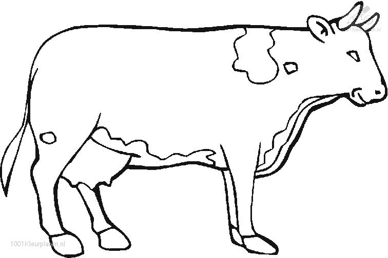 Coloriage d'une vache paisible dans un champ