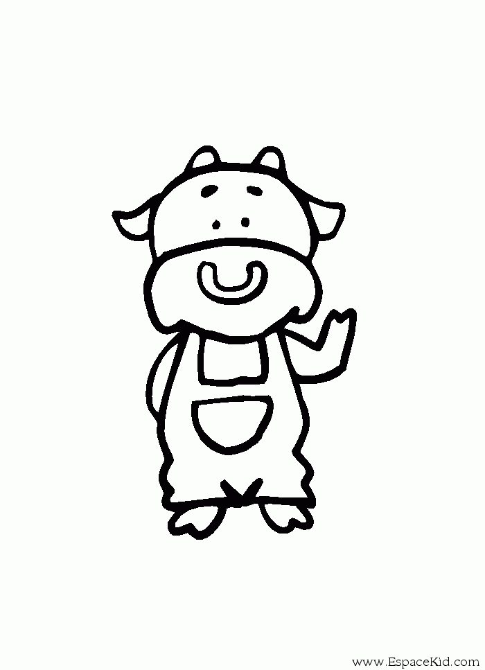 Coloriage d'une vache paisible dans un champ