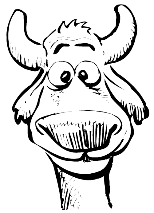 Coloriage d'une vache paisible dans un champ verdoyant