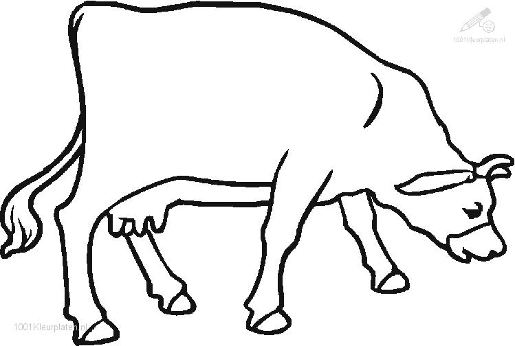 Coloriage d'une vache paisible dans un champ verdoyant