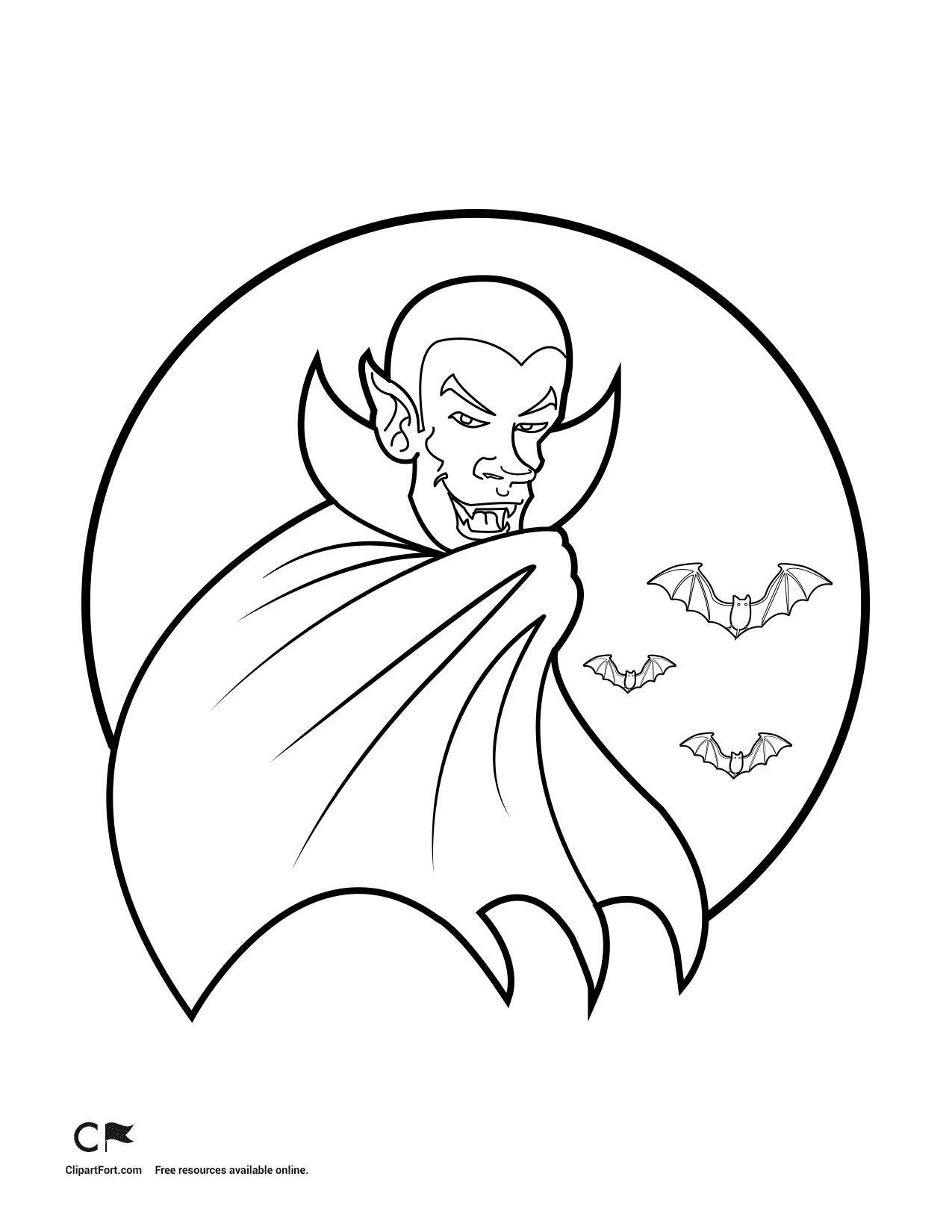 Un vampire amusant avec un sourire espiègle dans un décor nocturne