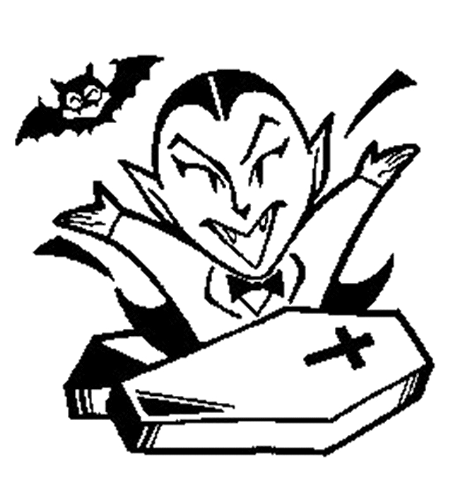 Un vampire souriant avec une chauve-souris et un décor mystérieux