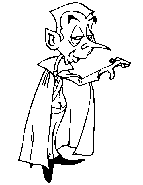 Vampire souriant entouré de détails mystérieux