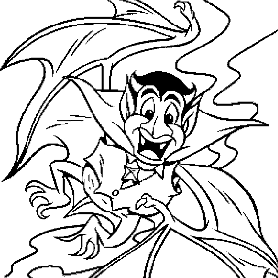 Un vampire souriant dans un décor nocturne