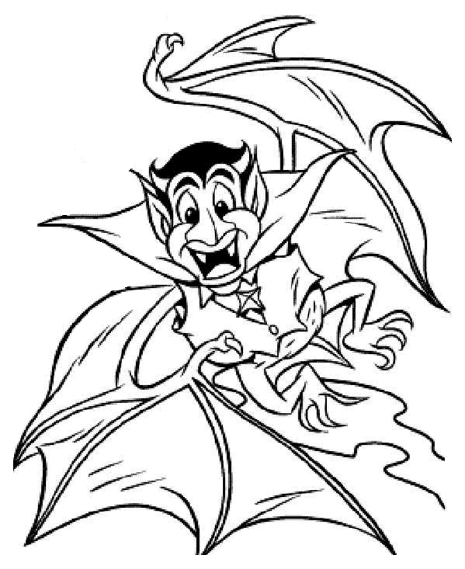 Vampire souriant dans un décor de nuit